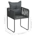 5-CZĘŚCIOWY ZESTAW MEBLI OGRODOWYCH RATTAN PVC CZARNO-BRĄZOWY