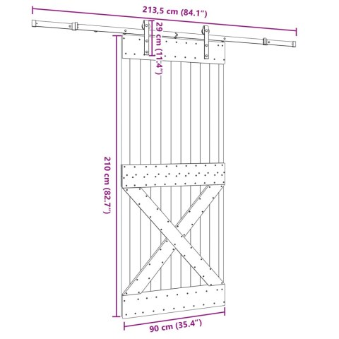 DRZWI PRZESUWNE NARVIK 90X210CM (213,5CM)
