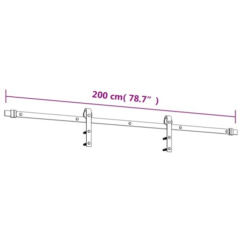 DRZWI PRZESUWNE NATURALNY I CZARNY 90X210CM