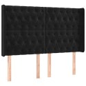 VidaXL Zagłówek do łóżka z LED, czarny, 163x16x118/128 cm, aksamit