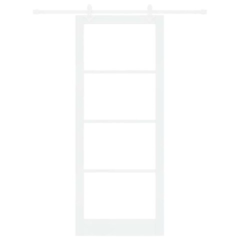 DRZWI PRZESUWNE BIAŁY 93X232CM LITE DREWNO SOSNOWE I SZKŁO