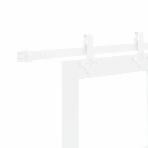 DRZWI PRZESUWNE BIAŁY 93X232CM LITE DREWNO SOSNOWE I SZKŁO