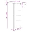 DRZWI PRZESUWNE BIAŁY 93X232CM LITE DREWNO SOSNOWE I SZKŁO