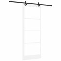 DRZWI PRZESUWNE BIAŁY 93X232CM LITE DREWNO SOSNOWE I SZKŁO