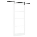 DRZWI PRZESUWNE BIAŁY 93X232CM LITE DREWNO SOSNOWE I SZKŁO