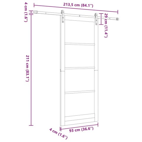 VidaXL Drzwi przesuwne Inny ORKDAL Brązowy 93 x 232 cm