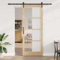 VidaXL Drzwi przesuwne Naturalny i czarny 93 x 232 cm