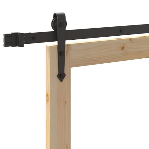 VidaXL Drzwi przesuwne Naturalny i czarny 93 x 232 cm