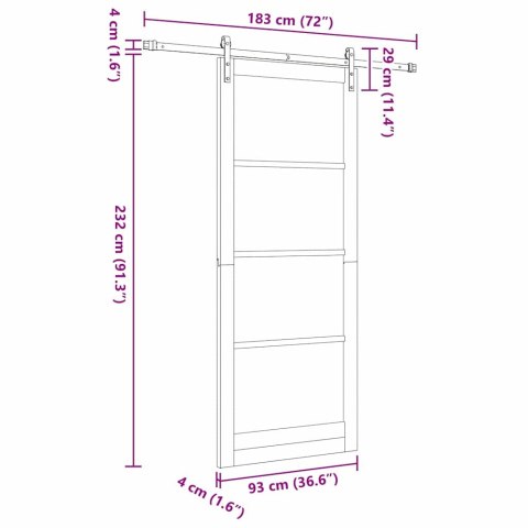 DRZWI PRZESUWNE ORKDAL BIAŁY I CZARNY 93X232CM