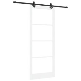 VidaXL Drzwi przesuwne ORKDAL Biały i czarny 93 x 232 cm