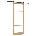 VidaXL Drzwi przesuwne ORKDAL Naturalny i czarny 93 x 232 cm