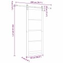 VidaXL Drzwi przesuwne ORKDAL Naturalny i czarny 93 x 232 cm
