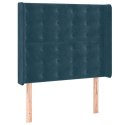 VidaXL Łóżko kontynentalne, materac i LED, niebieski aksamit 90x200 cm