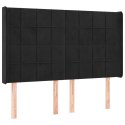 VidaXL Zagłówek do łóżka z LED, czarny, 147x16x118/128 cm, aksamit