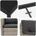 ZESTAW DO JADALNI W OGRODZIE 3 PCS JASNOSZARY POLIRATTAN