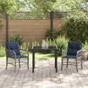 ZESTAW DO JADALNI W OGRODZIE 3 PCS SZARY I CZARNY RATTAN