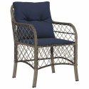 ZESTAW DO JADALNI W OGRODZIE 3 PCS SZARY I CZARNY RATTAN