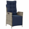 ZESTAW DO JADALNI W OGRODZIE 3 PCS SZARY I CZARNY RATTAN