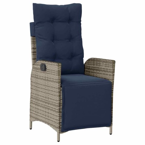 ZESTAW DO JADALNI W OGRODZIE 3 PCS SZARY I CZARNY RATTAN