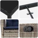 ZESTAW DO JADALNI W OGRODZIE 3 PCS SZARY I CZARNY RATTAN