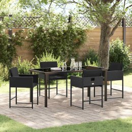 ZESTAW DO JADALNI W OGRODZIE 5 PCS CZARNY POLIRATTAN