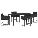 ZESTAW DO JADALNI W OGRODZIE 5 PCS CZARNY POLIRATTAN
