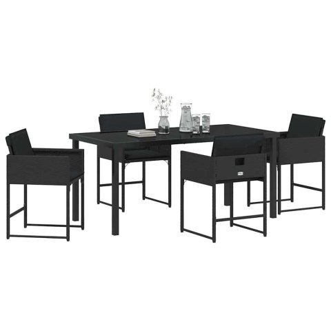 ZESTAW DO JADALNI W OGRODZIE 5 PCS CZARNY POLIRATTAN