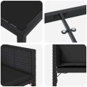 ZESTAW DO JADALNI W OGRODZIE 5 PCS CZARNY POLIRATTAN