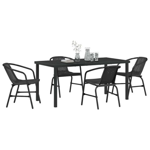 ZESTAW DO JADALNI W OGRODZIE 5 PCS CZARNY