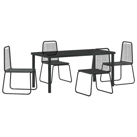 ZESTAW DO JADALNI W OGRODZIE 5 PCS CZARNY