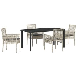 ZESTAW DO JADALNI W OGRODZIE 5 PCS JASNOSZARY POLIRATTAN