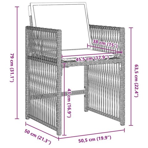 ZESTAW DO JADALNI W OGRODZIE 5 PCS JASNOSZARY POLIRATTAN