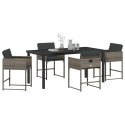 ZESTAW DO JADALNI W OGRODZIE 5 PCS SZARY POLIRATTAN