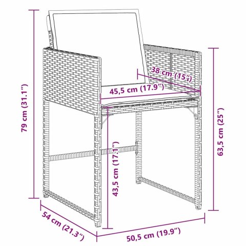 ZESTAW DO JADALNI W OGRODZIE 5 PCS SZARY POLIRATTAN