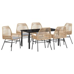 VidaXL Zestaw do jadalni w ogrodzie 7 pcs Brązowy polirattan