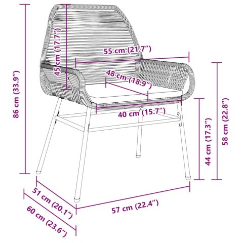 ZESTAW DO JADALNI W OGRODZIE 7 PCS BRĄZOWY POLIRATTAN