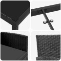 VidaXL Zestaw do jadalni w ogrodzie z poduszką 5 pcs Czarny polirattan