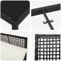 VidaXL Zestaw do jadalni w ogrodzie z poduszką 7 pcs Czarny polirattan