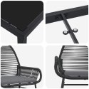 ZESTAW DO JADALNI W OGRODZIE Z PODUSZKĄ 7 PCS CZARNY POLIRATTAN