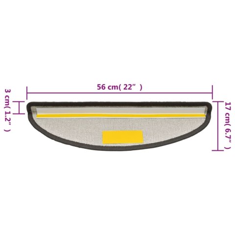 MATY NA SCHODY 10 SZT. 56X17X3CM CIEMNOSZARY PÓŁOKRĄGŁY
