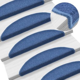 VidaXL Maty na schody 10 szt. 56x17x3 cm Niebieskie półokrągłe