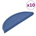 VidaXL Maty na schody 10 szt. 56x17x3 cm Niebieskie półokrągłe