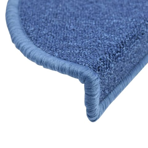 VidaXL Maty na schody 10 szt. 56x17x3 cm Niebieskie półokrągłe