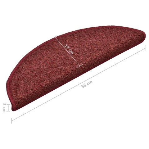 MATY NA SCHODY 15 SZT. 56X17X3CM BORDEAUX PÓŁOKRĄGŁE