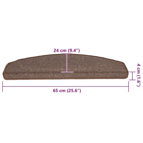 MATY NA SCHODY 20 SZT. 65X24X4CM BRĄZ KAWOWY PÓŁOKRĄGŁY DUŻY