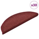 VidaXL Maty na schody 30 szt. 56x17x3 cm Bordeaux Półokrągłe