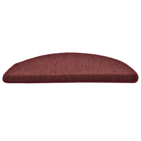 VidaXL Maty na schody 30 szt. 56x17x3 cm Bordeaux Półokrągłe