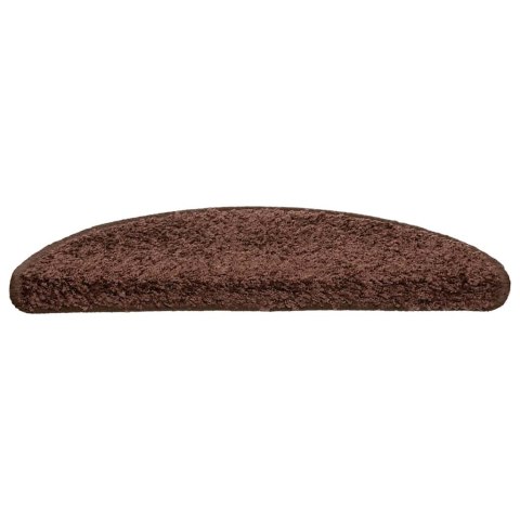 VidaXL Maty na schody 30 szt. 56x17x3 cm Brązowe półokrągłe