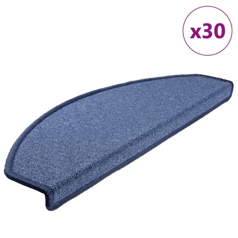 VidaXL Maty na schody 30 szt. 65x24x4 cm niebieskie półokrągłe duże