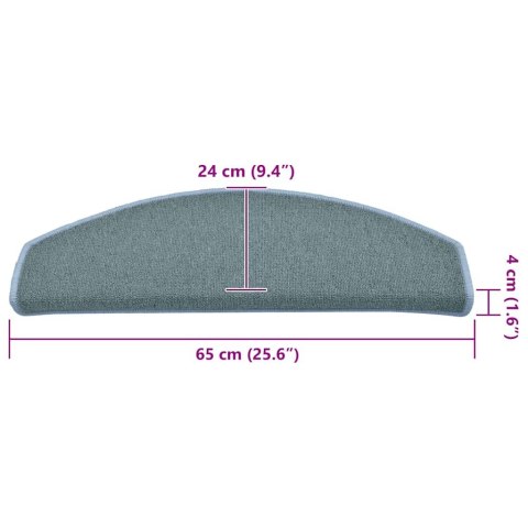MATY NA SCHODY 30 SZT. 65X24X4CM NIEBIESKIE PÓŁOKRĄGŁE DUŻE